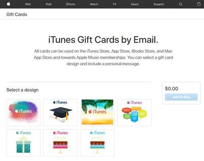 itunes gift card send to email