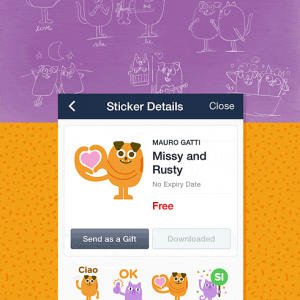 send sticker line as gift iphone